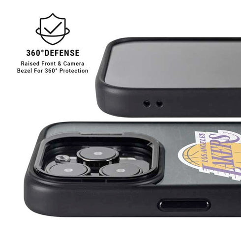 NBA Los Angeles Lakers Black Primary Logo iPhone 15 Pro Max Kickstand Case